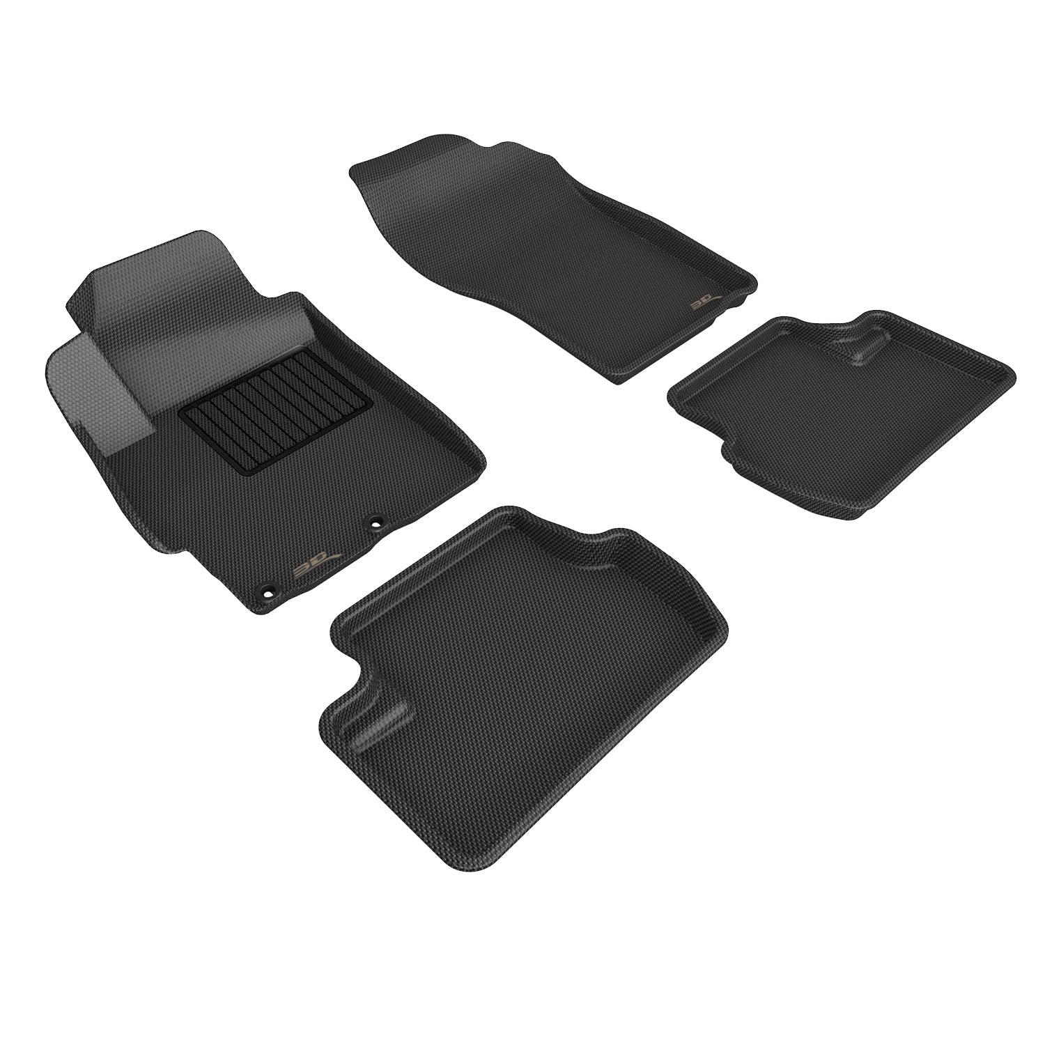3D Maxpider 2008-2017 Mitsubishi Lancer 2008-2015 Lancer Evolution X Full Set Custom Fit Kagu 1st 2nd Row Floor Mat Carbon Fiber Embossed Pattern Black L1MT00801509