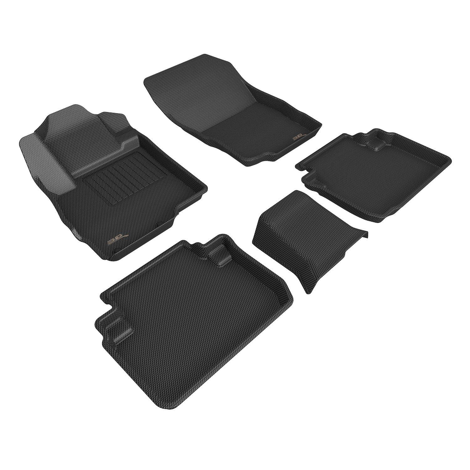 3D Maxpider 2018-2024 Mitsubishi Eclipse Cross Kagu Black 1st Row 2nd Row Floor Liner L1MT05601509