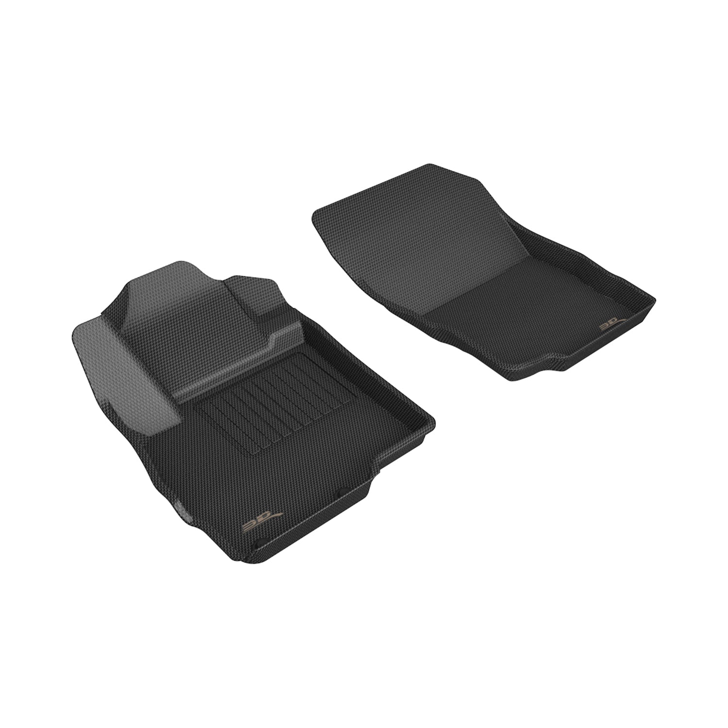 3D Maxpider 2018-2024 Mitsubishi Eclipse Cross Kagu 1st Row Carbon Fiber Embossed Pattern Black Floor Mats L1MT05611509