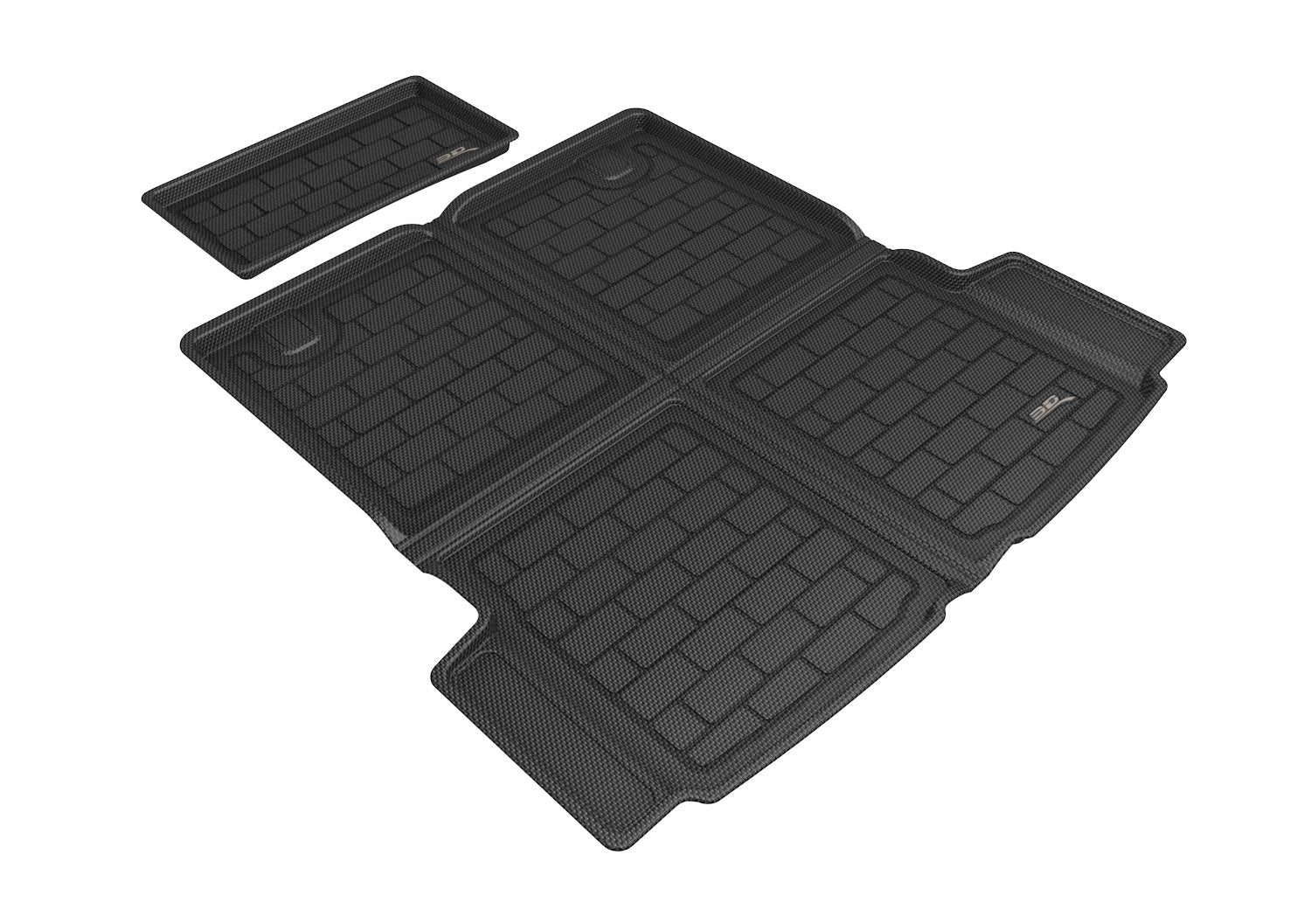 3D Maxpider 2021-2023 Porsche Taycan 2022-2023 Audi E-Tron Gt Front & Rear 2 Piece Cargo Liner Kagu Carbon Fiber Embossed Pattern Black M1PO0261309