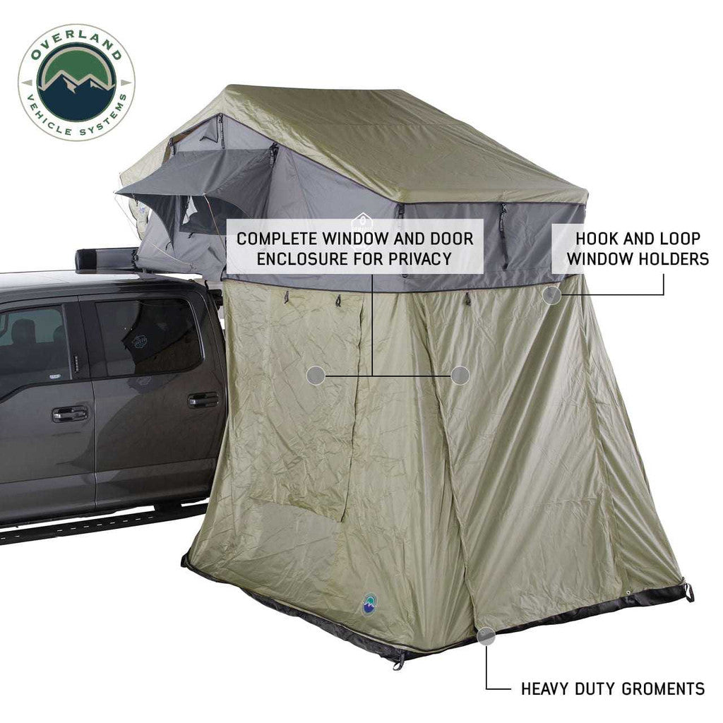 OVS Nomadic 4 Roof Top Tent Annex Green Base With Black Floor & Travel Cover 18549936