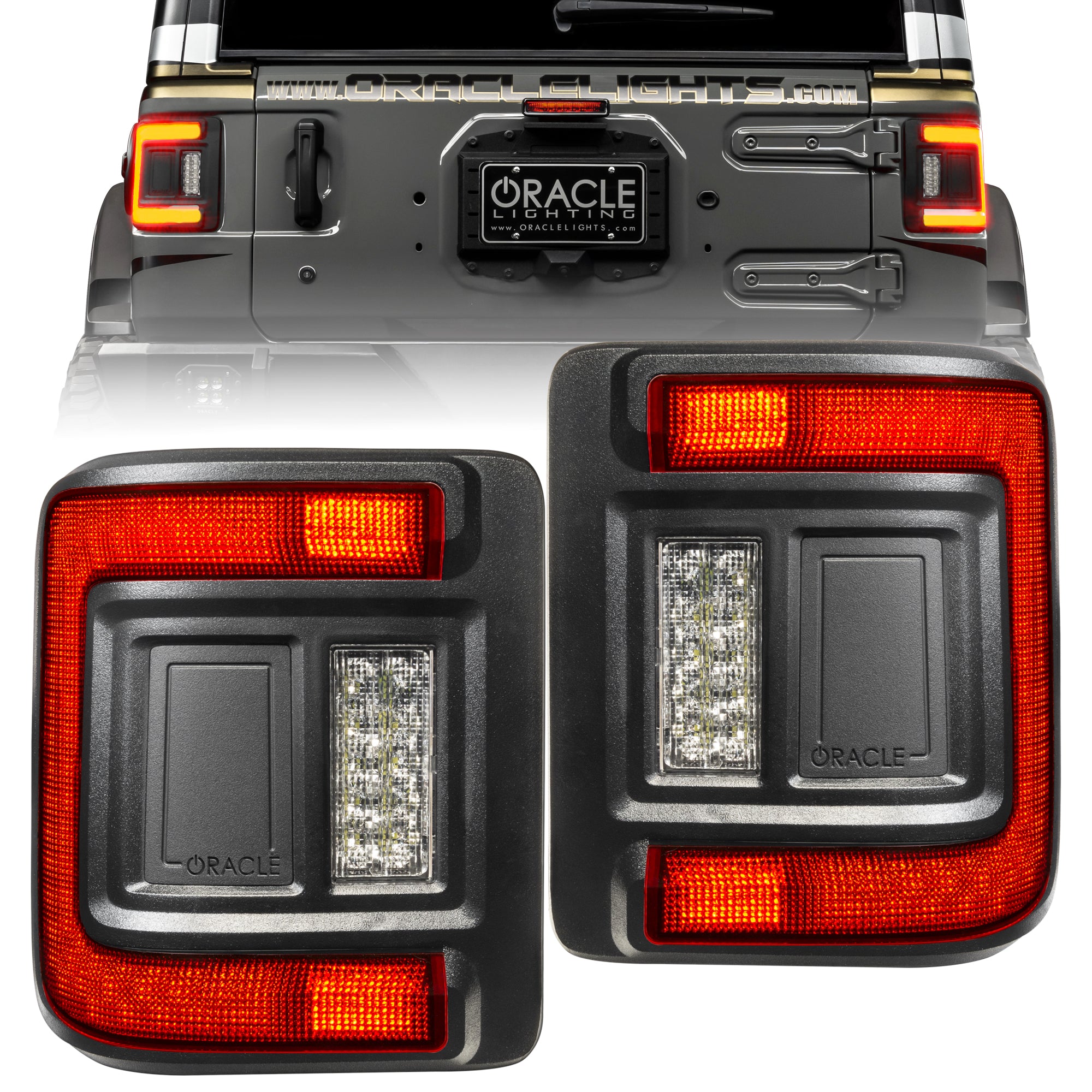 Oracle Lighting Jeep Wrangler JL Black Series Flush Mount LED Tail Lights 5884-504-T