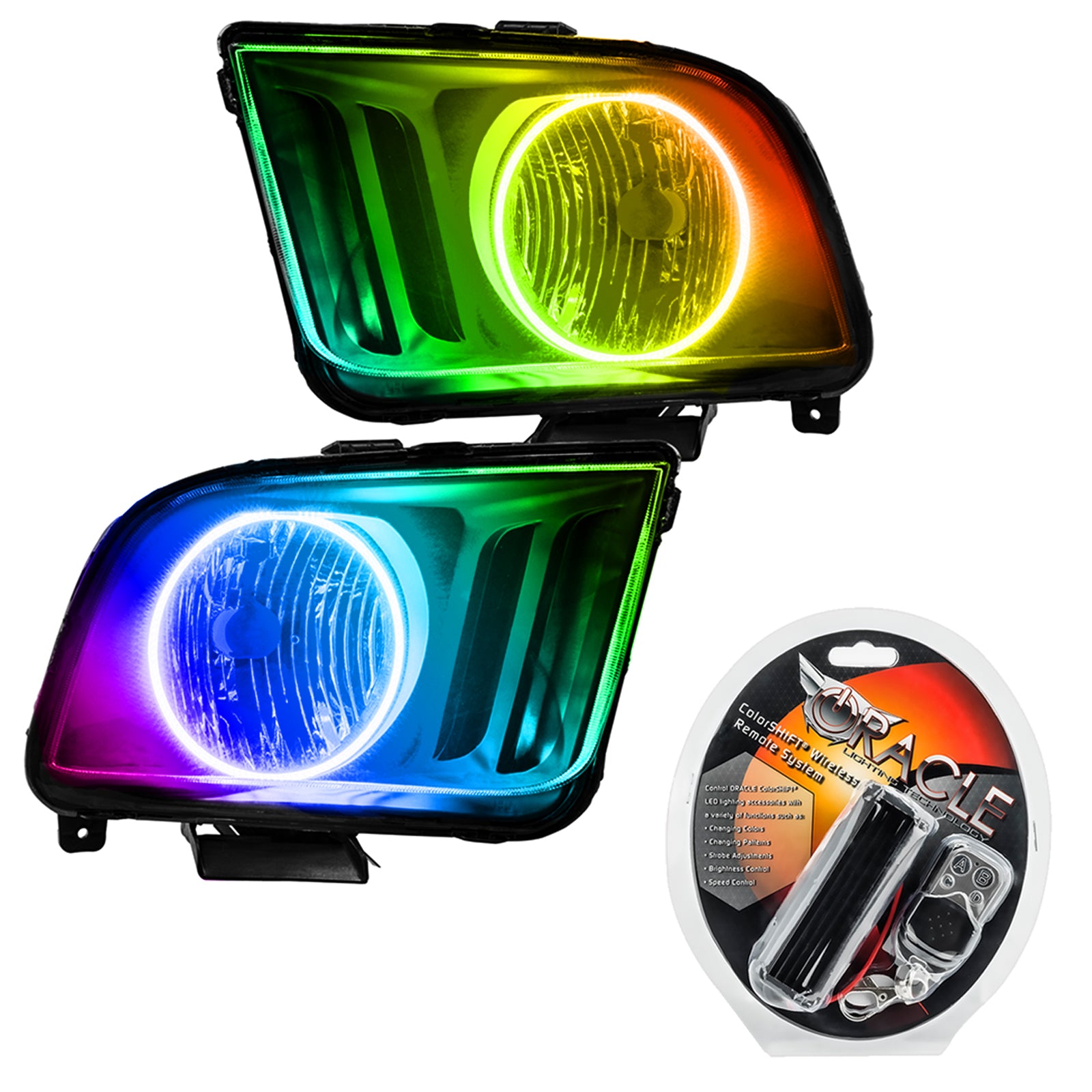 Oracle Lighting 2005-2009 Ford Mustang Pre-Assembled LED Halo Headlights 7048-330