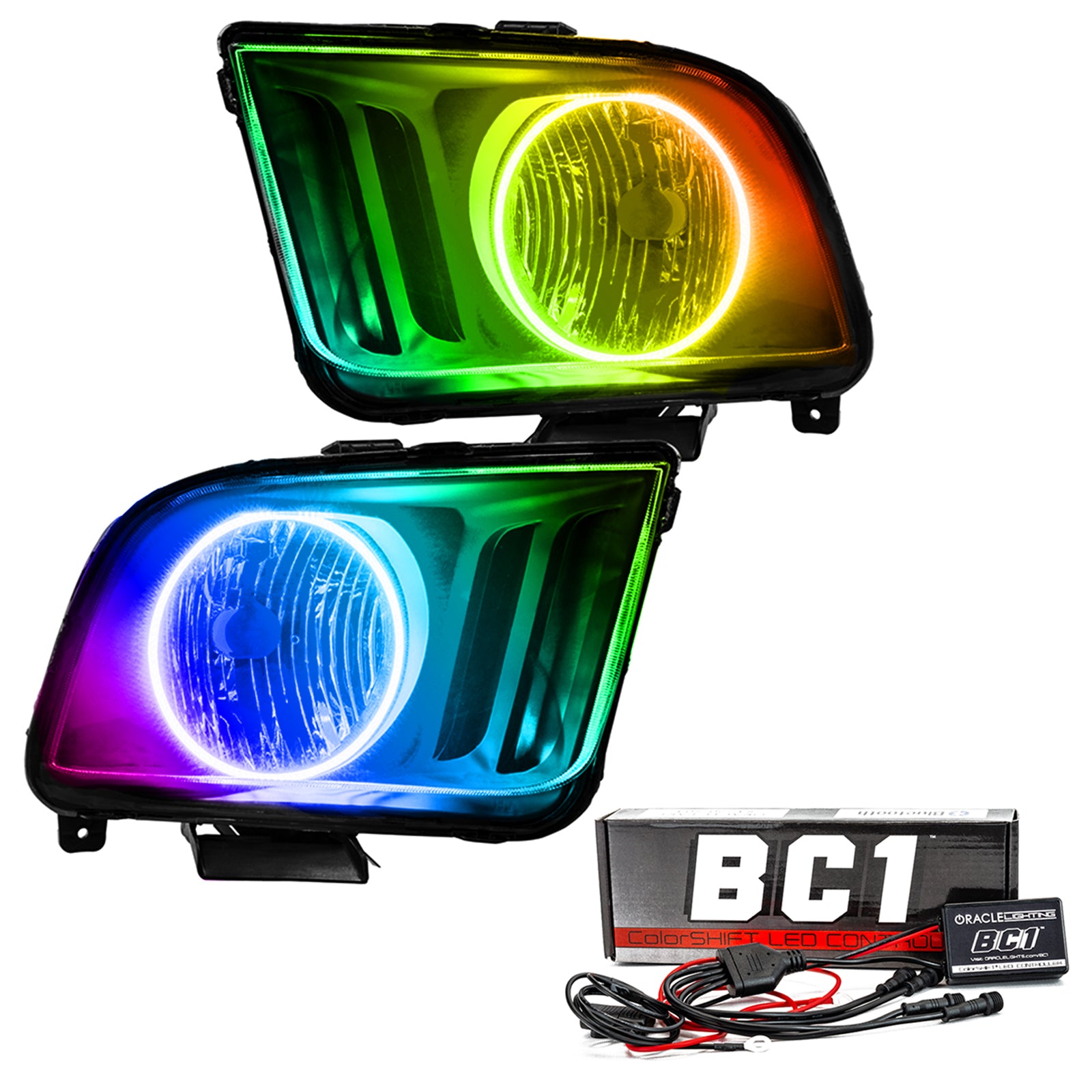 Oracle Lighting 2005-2009 Ford Mustang Pre-Assembled LED Halo Headlights 7048-335