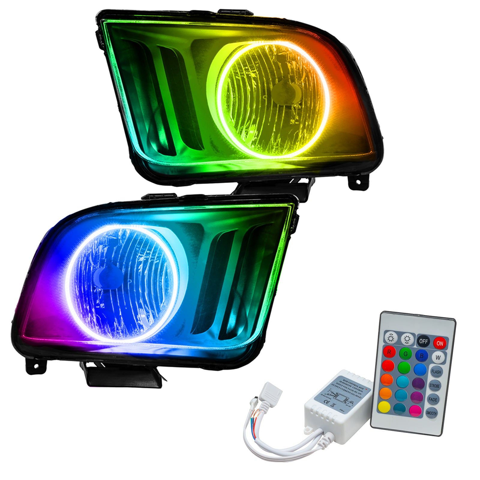 Oracle Lighting 2005-2009 Ford Mustang Pre-Assembled LED Halo Headlights 7048-504