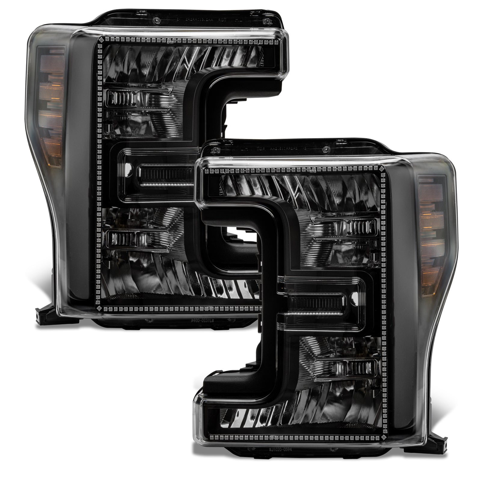 Oracle Lighting 2017-2019 Ford F-250 350 Superduty Dynamic ColorSHIFT Pre Assembled Headlights Halogen Bezel Black 8203-332