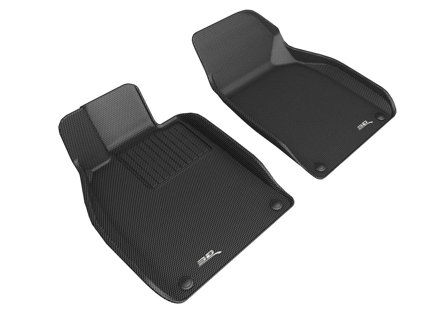 3D Maxpider 2013-2024 Porsche 718 Boxster Cayman Custom Fit Kagu 1st Row Carbon Fiber Embossed Pattern Floor Mat Black L1PO02211509