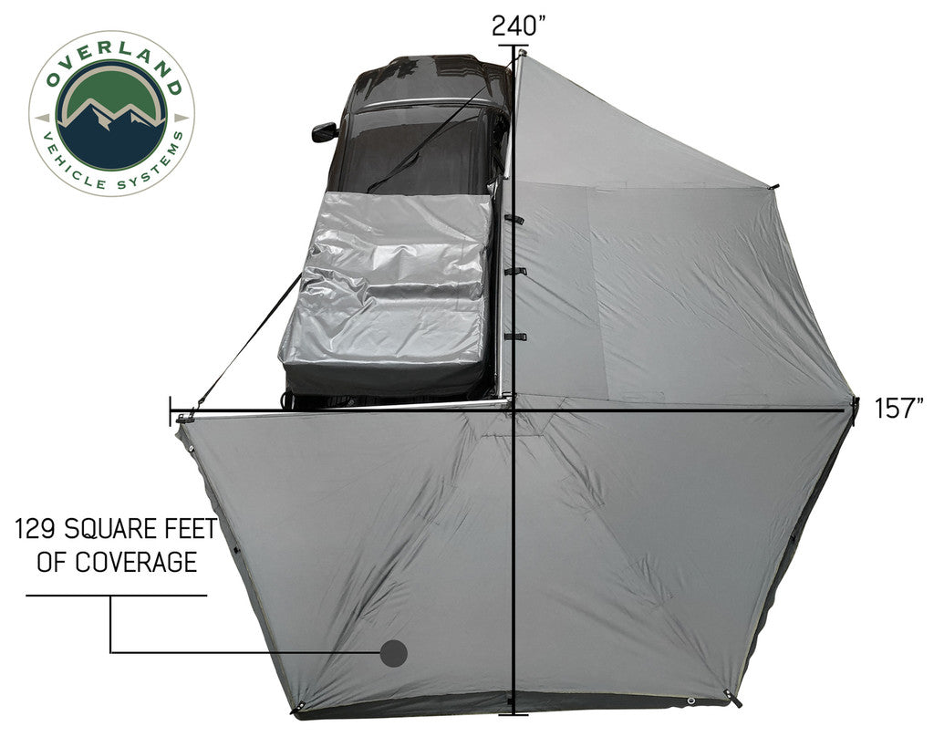 OVS Nomadic 270 Passenger Dark Gray Awning with Bracket Kit and Extended Poles 19529908