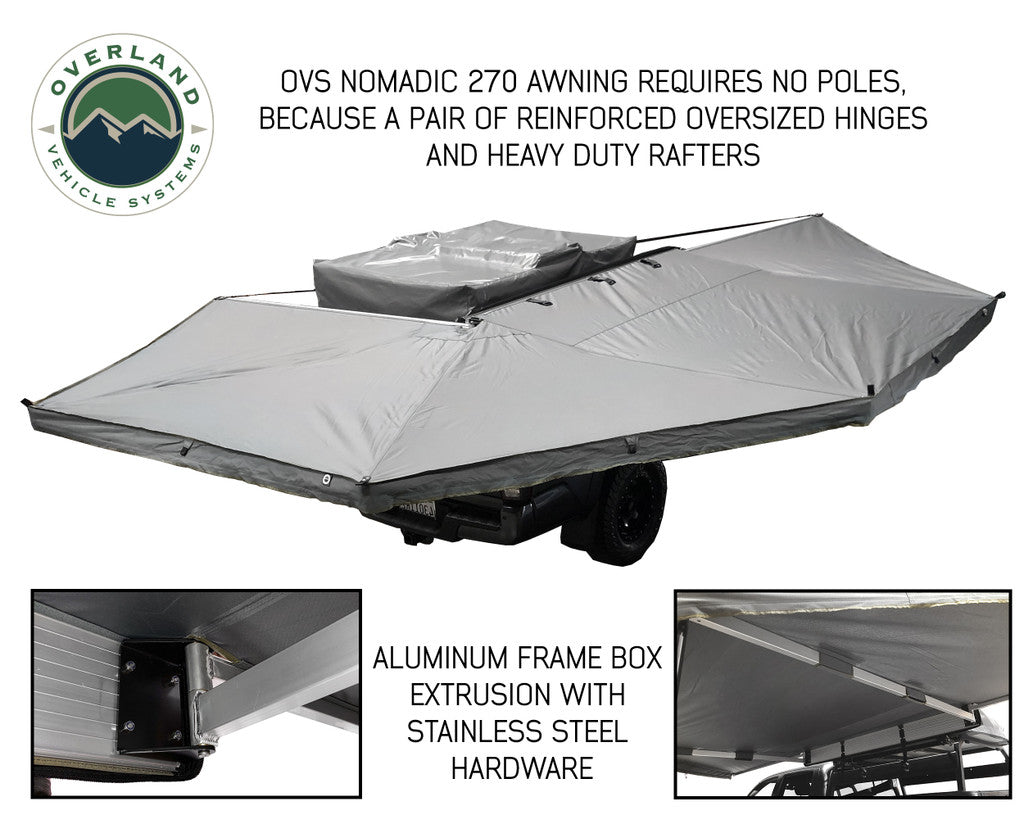 OVS Nomadic Awning 270 Dark Gray Cover With Black Transit Cover Passenger Side & Brackets 19529907