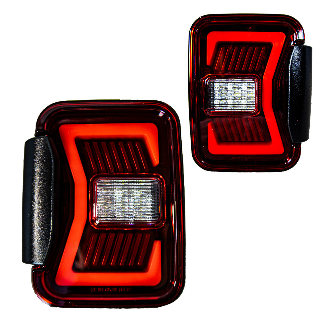 Renegade 2019-2024 Jeep Gladiator JT LED Tail Light With LED Sequential Turn Signal Brake Black Red CTRNG0668-BR-SQ