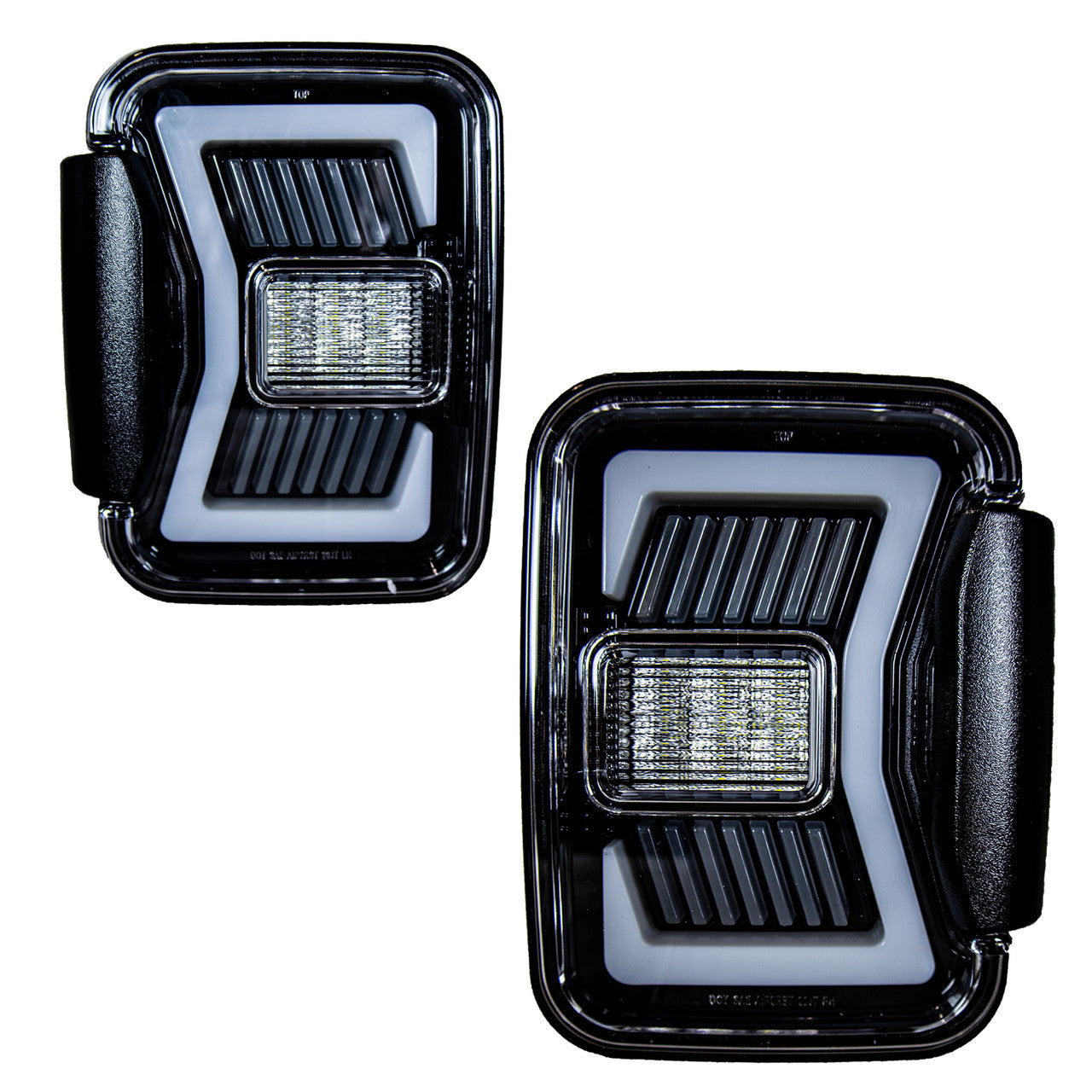 Renegade 2019-2024 Jeep Gladiator JT LED Tail Light With Sequential Turn Signal Brake Gloss Black Clear CTRNG0668-GBC-SQ