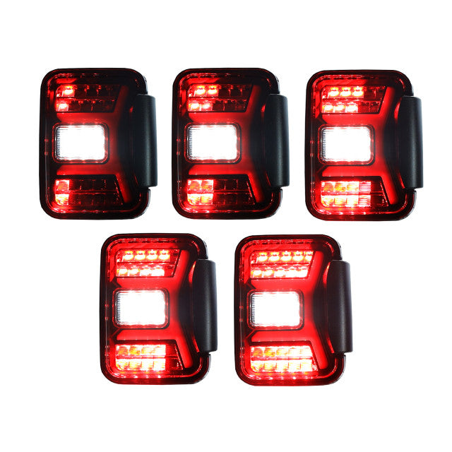 Renegade 2019-2024 Jeep Gladiator JT LED Tail Light With LED Turn Signal Sequential Brake Gloss Black Clear CTRNG0669-GBC-SQ