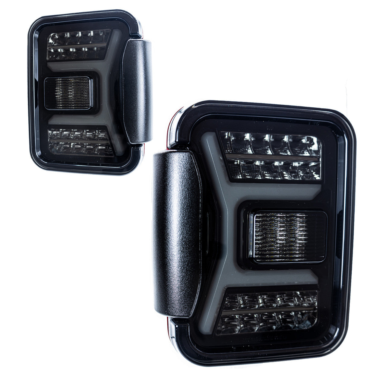 Renegade 2019-2024 Jeep Gladiator JT LED Tail Light With LED Turn Signal Sequential Brake Black Smoke CTRNG0669-BS-SQ
