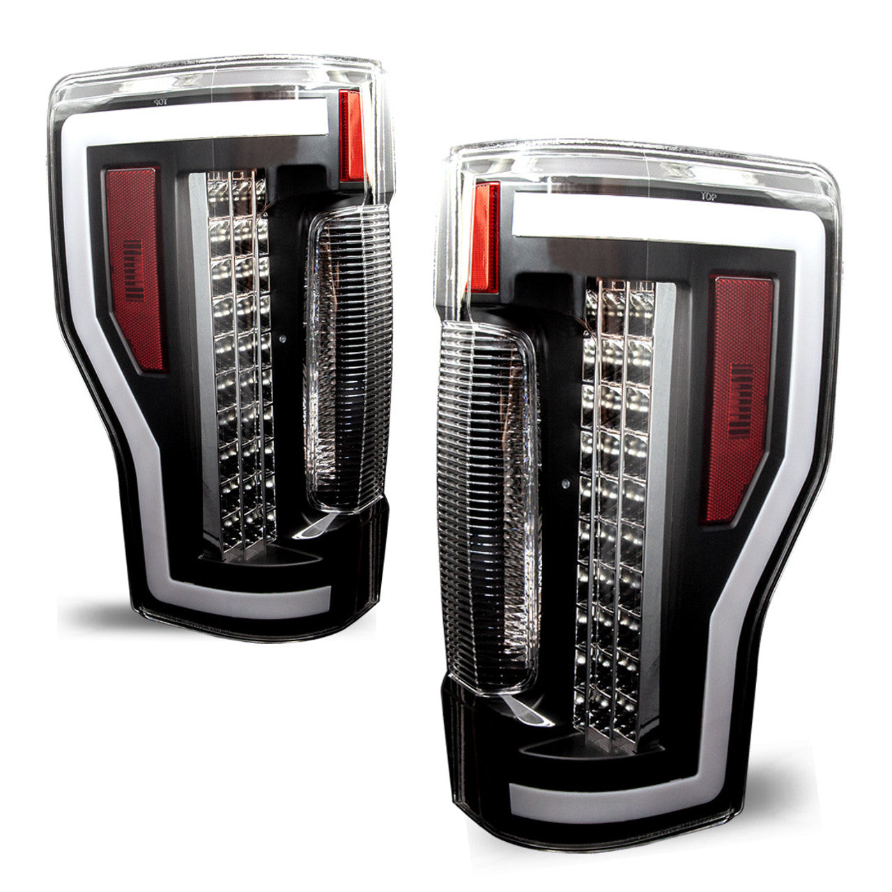 Renegade 2017-2019 Ford F-250 LED Sequential Tail light Black Clear CTRNG0563-BC-SQ