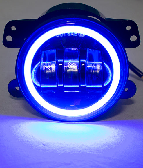 Race Sport 4Inch 30W 1440 Lumen LED Cree Fog Light Kit with Blue LED Halo RS-4FHALOB