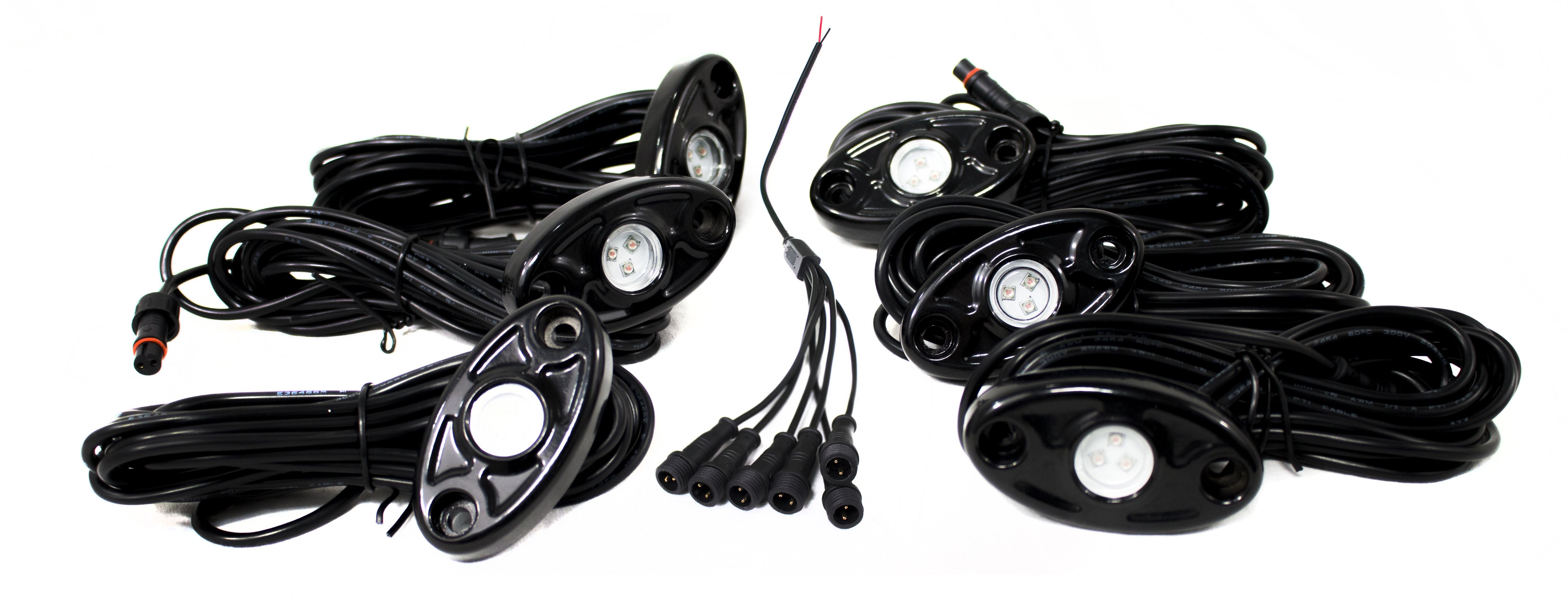 Race Sport 6 LED Glow Pod Kit with Brain Box IP68 12V with All Hardware Red RSLD6KITR