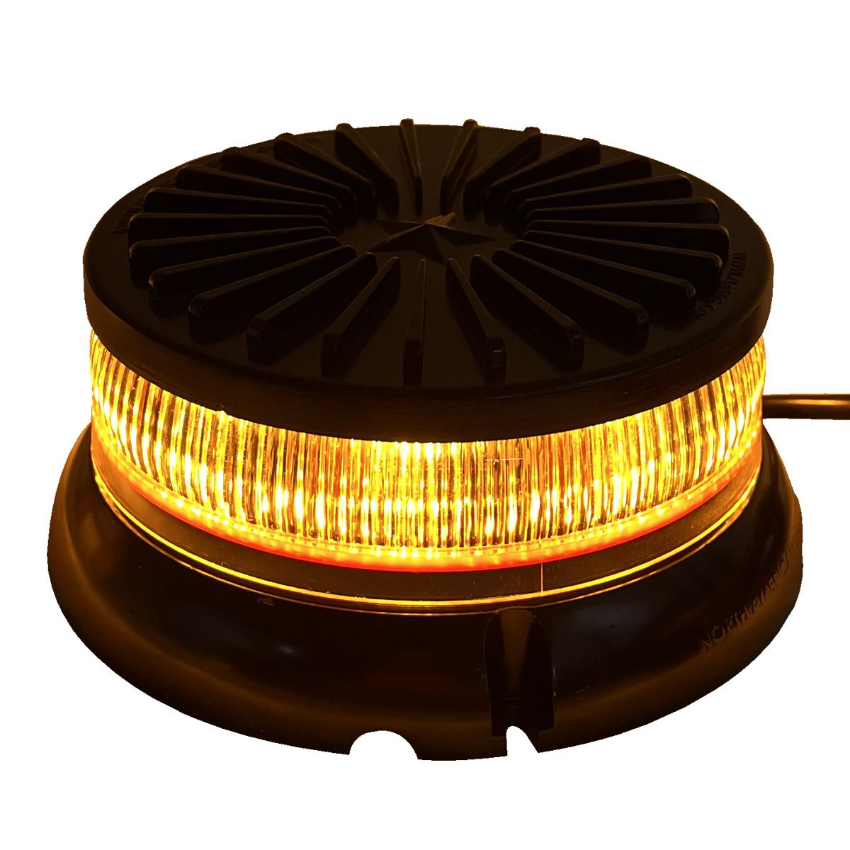 Race Sport High Power Multi Flash Pro Series 8-AMBER 8-WHITE LED Warning Light SAE Class CA Title 13 6 Flash Patterns LOW 3 Inch Height Magnetic Mount RSLED416PMXWA