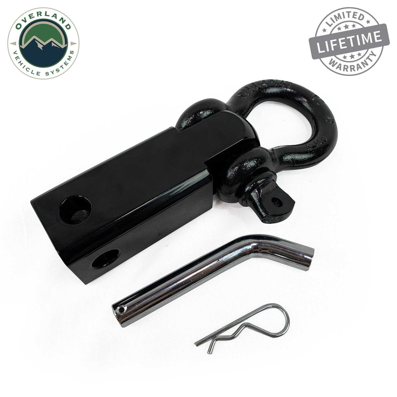 OVS Receiver Mount Recovery Shackle 3/4" 4.75 Ton With Dual Hole Black Universal 19109901