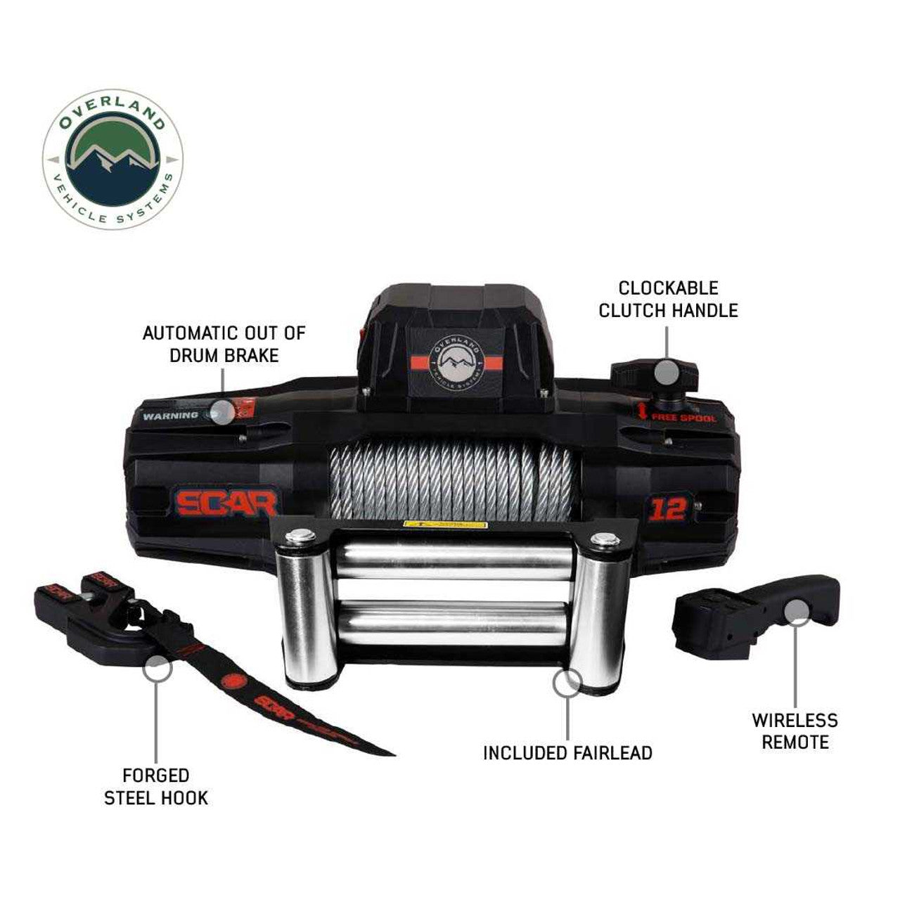 OVS SCAR-12 12,000 Lbs. Rated Steel Cable Winch 19119901