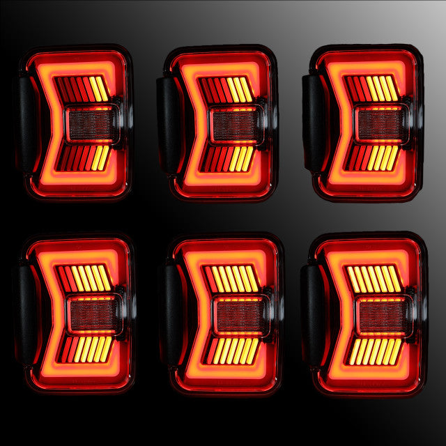 Renegade 2019-2024 Jeep Gladiator JT LED Tail Light With LED Turn Signal Sequential Brake Black Smoke CTRNG0668-BS-SQ