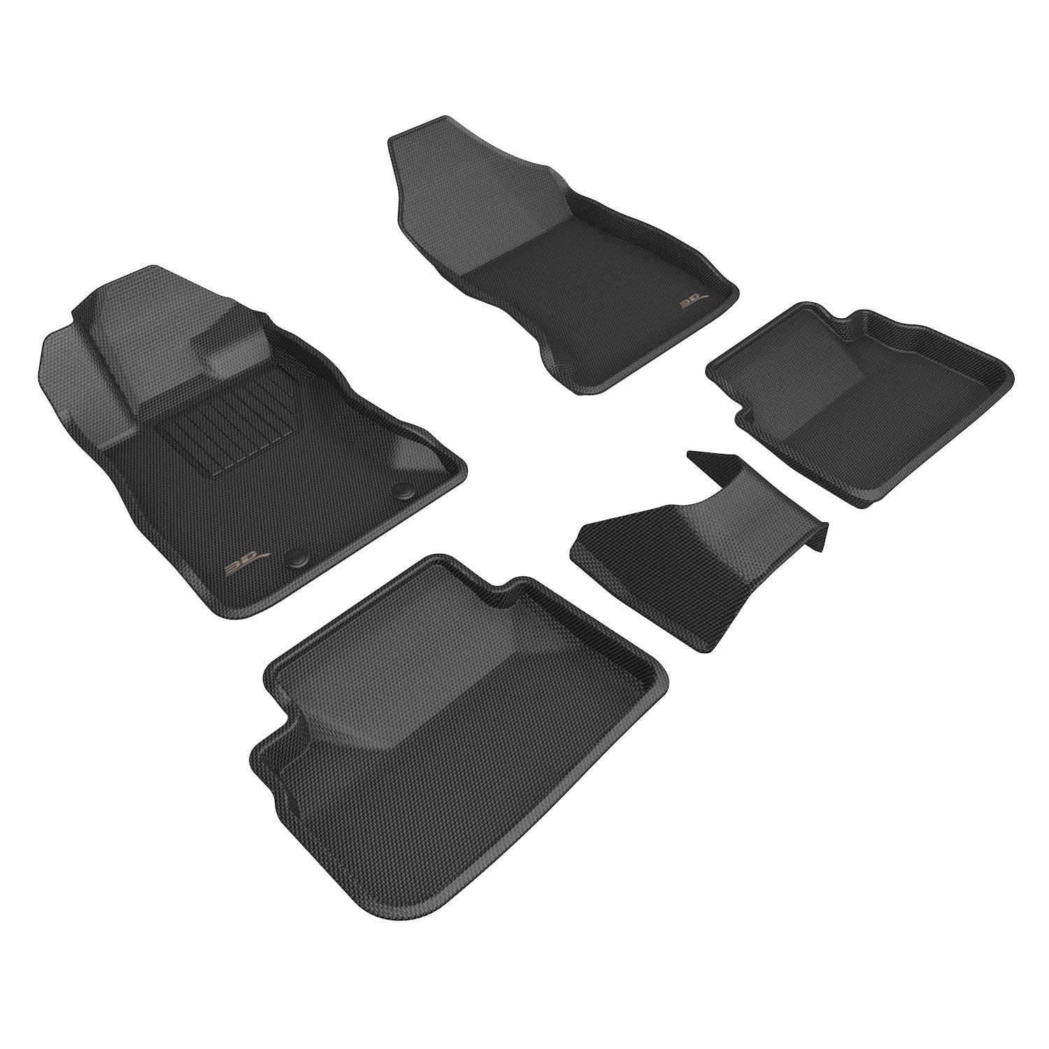 3D Maxpider 2022-2024 Subaru WRX Custom Fit Kagu Full Set 2nd Row Carbon Fiber Embossed Pattern Floor Mat Black L1SB03601509