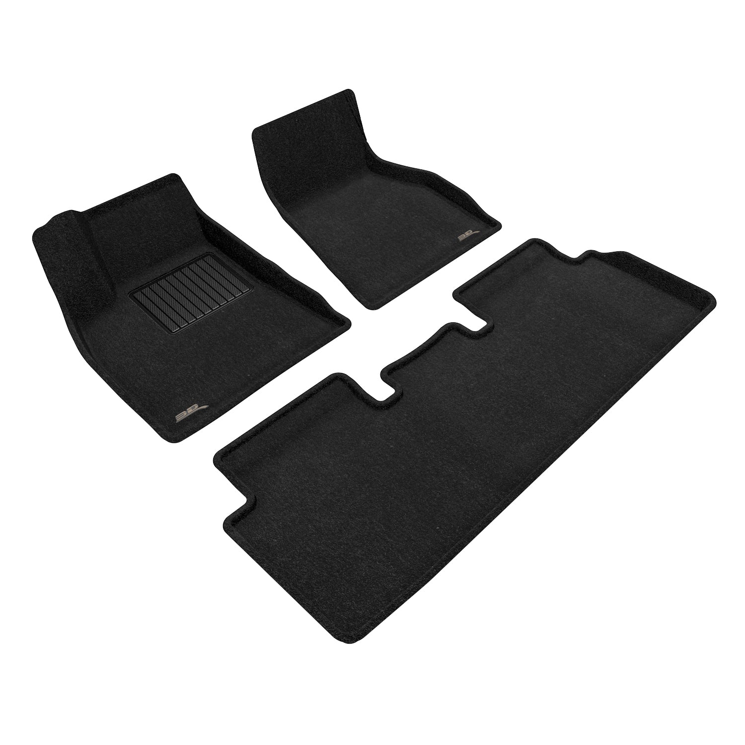 3D Maxpider 2020-2021 Tesla Model S Custom Fit Elegant 1st 2nd Row Full Set Floor Mat Woven PP Black L1TL02004709