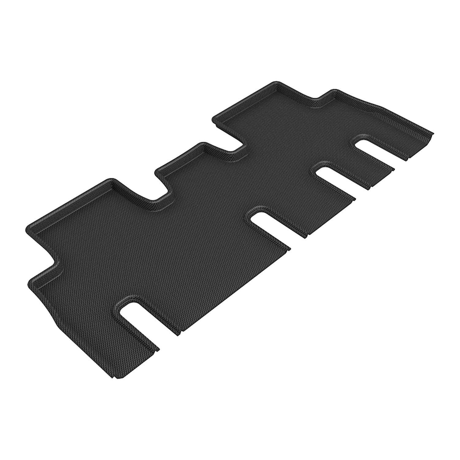 3D Maxpider 2022-2024 Tesla Model X Custom Fit 7 Seat 2nd Row Black Kagu Carbon Fiber Embossed Pattern Floor Mat L1TL04821509