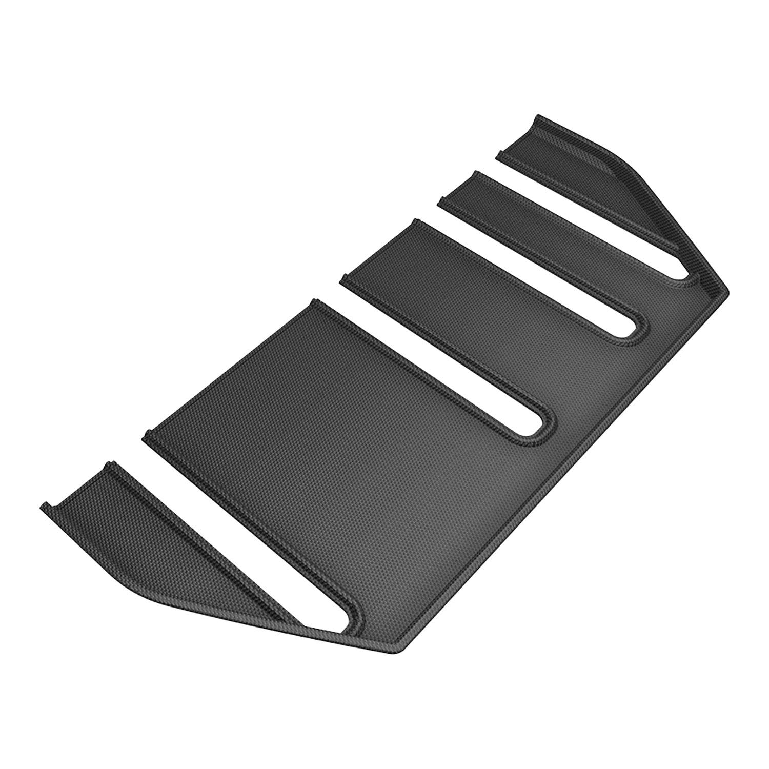 3D Maxpider 2022-2024 Tesla Model X Custom Fit 7 Seat 3rd Row Black Kagu Carbon Fiber Embossed Pattern Floor Mat L1TL04831509