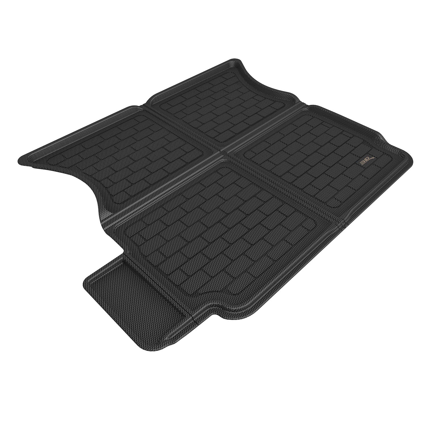 3D Maxpider 2022-2024 Tesla Model X Custom Fit Kagu 5-Seat Cargo Liner Carbon Fiber Embossed Pattern Black M1TL0461309