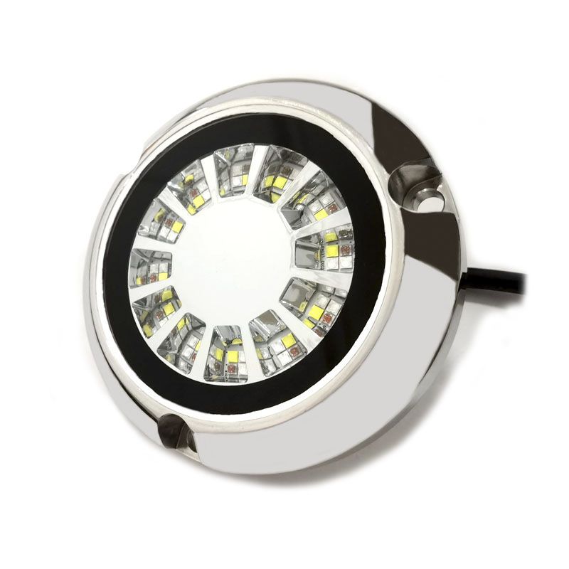 Race Sport RGB+W High Lumen Output 316L Stainless Steel 48-Diode LED Underwater Boat Transom Light Marine Sport Lighting TL48RGBW