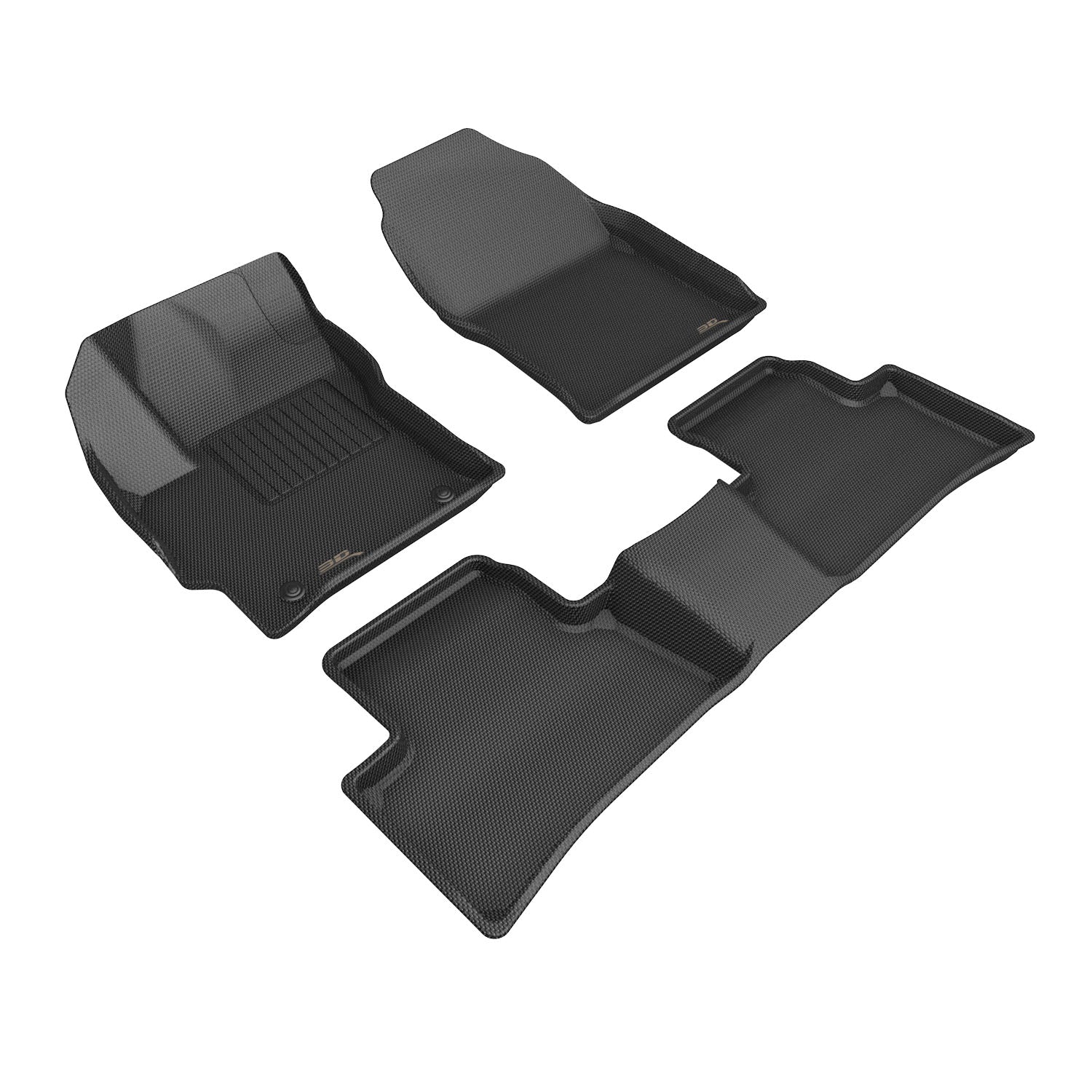 3D Maxpider 2022-2024 Toyota Corolla Custom Fit Kagu 2nd Row Full Set Carbon Fiber Embossed Pattern Black Floor Mats L1TY29301509