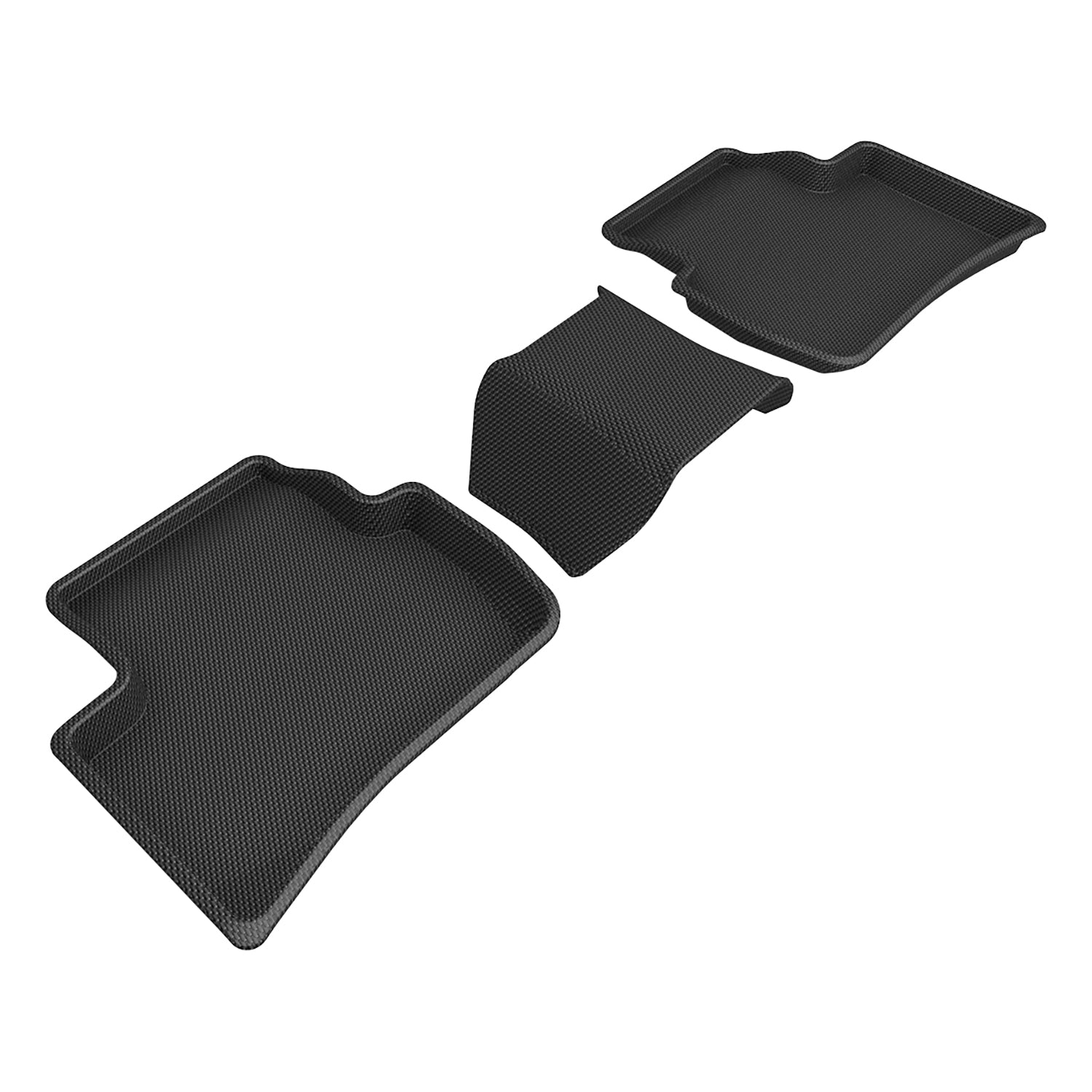 3D Maxpider 2022-2024 Toyota Corolla Custom Fit Kagu 2nd Row Carbon Fiber Embossed Pattern Black Floor Mats L1TY29421509