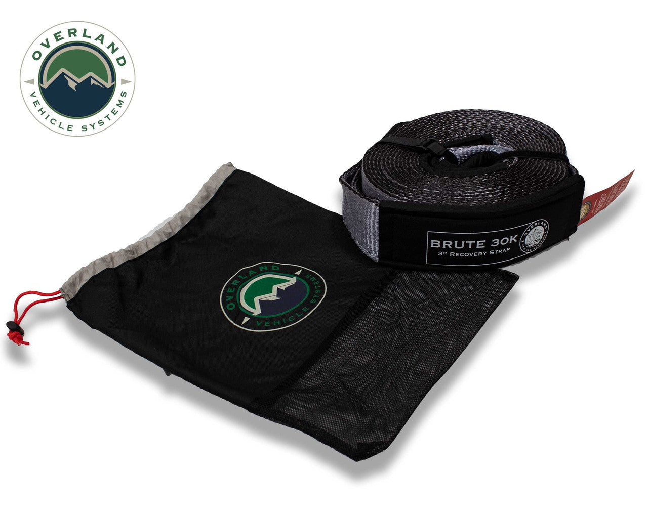 OVS Tow Strap 30,000 Lb. 3" X 30' Gray With Black Ends & Storage Bag 19069916