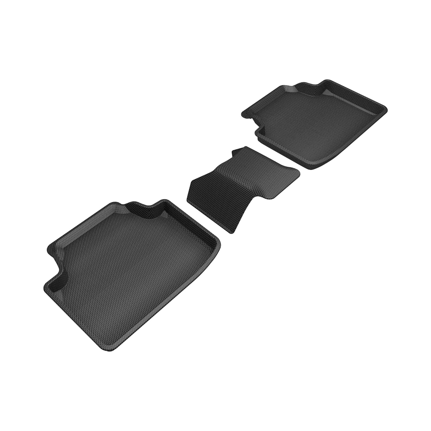 3D Maxpider 2022-2024 Volkswagen Taos Custom Fit Kagu 2nd Row Floor Mat Carbon Fiber Embossed Pattern Black L1VW09721509