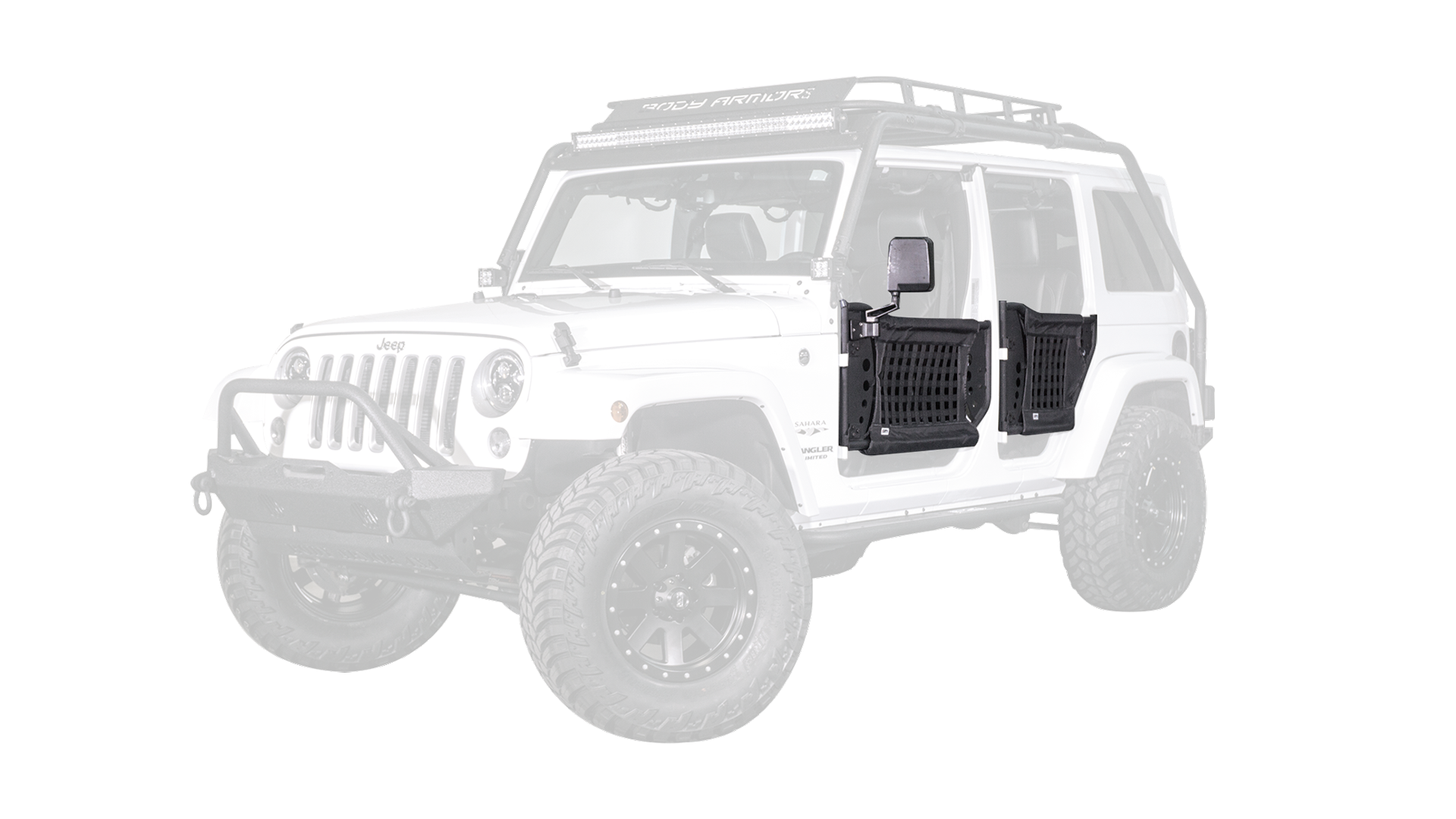 Body Armor 2007-2018 Jeep Wrangler Gen 3 Traildoors Rear Pair Black JK-6140