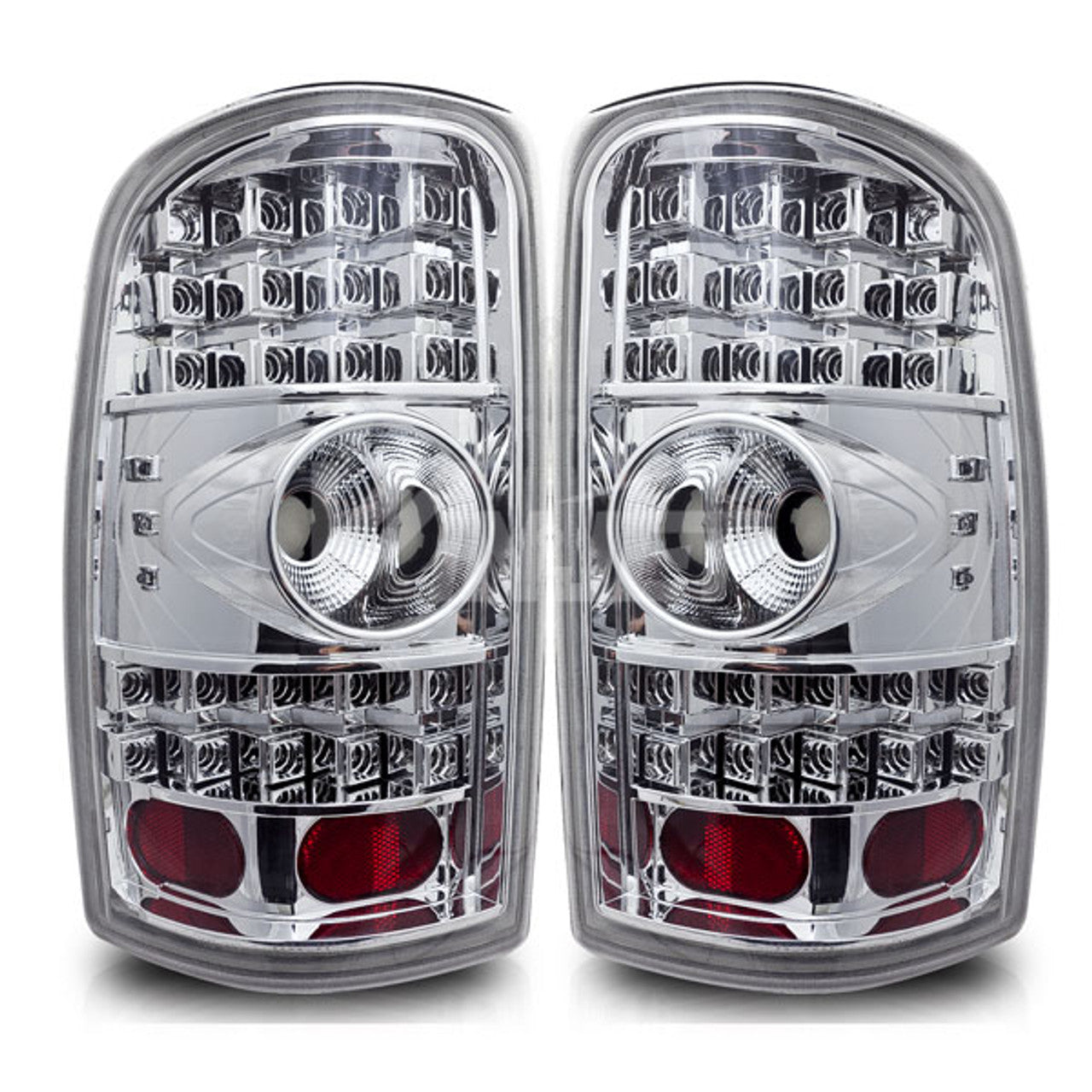 Winjet 2000-2006 Chevrolet Suburban Tahoe 2000-2006 GMC Yukon LED Tail Light Chrome Clear CTWJ-0007-CC