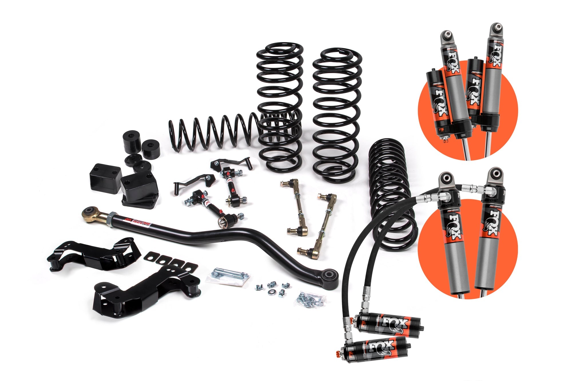JKS 2018-2022 Jeep Wrangler JL 2dr J-Kontrol 3" Lift Kit With Fox 2.5 Elite Series Shocks Standard Rate Coils JSPEC134PES
