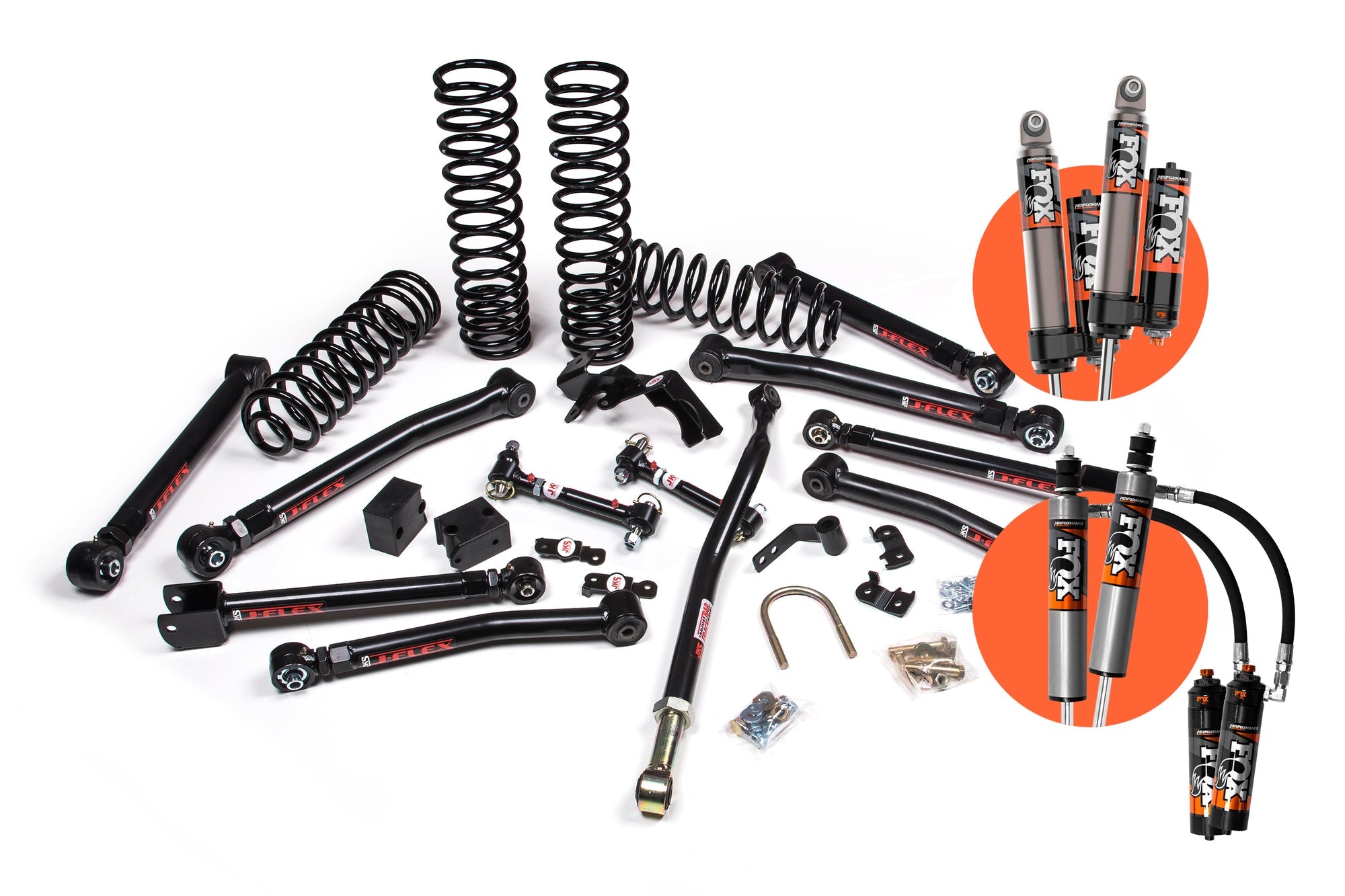 JKS 2007-2018 Jeep Wrangler JK 4WD 2 Door 2.5" J-Krawl Suspension Lift Kit with Fox 2.5 PES Remote Reservoir DSC Shocks JSPEC150PES