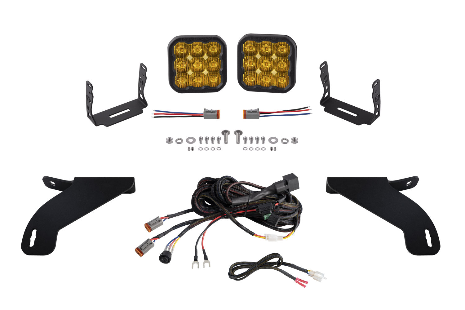 Diode Dynamics 2017-2020 Ford Raptor SS5 Bumper LED Pod Light Kit Sport Yellow Driving DD7347