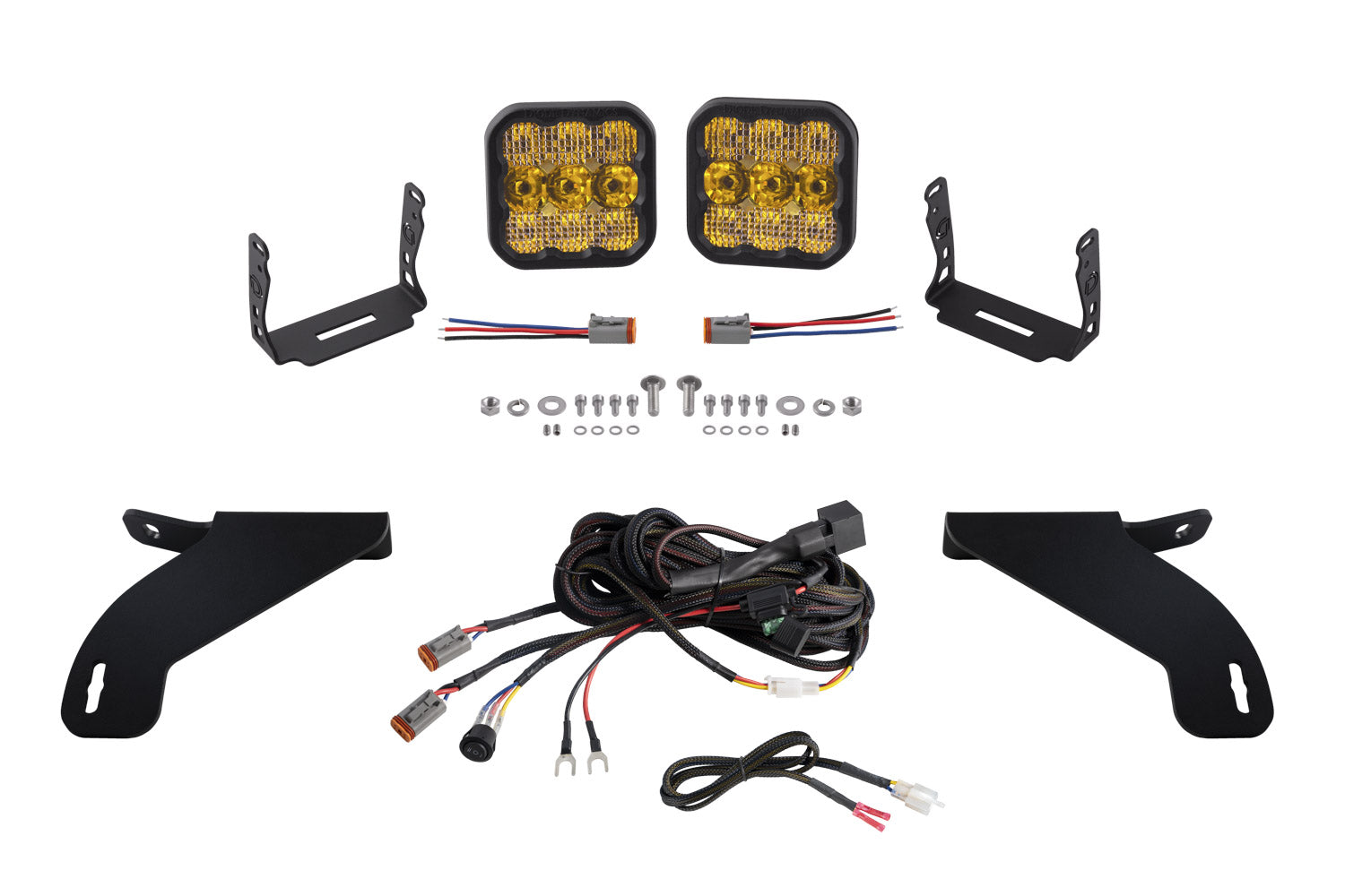 Diode Dynamics 2017-2020 Ford Raptor SS5 Bumper LED Pod Light Kit Pro Yellow Combo DD7349