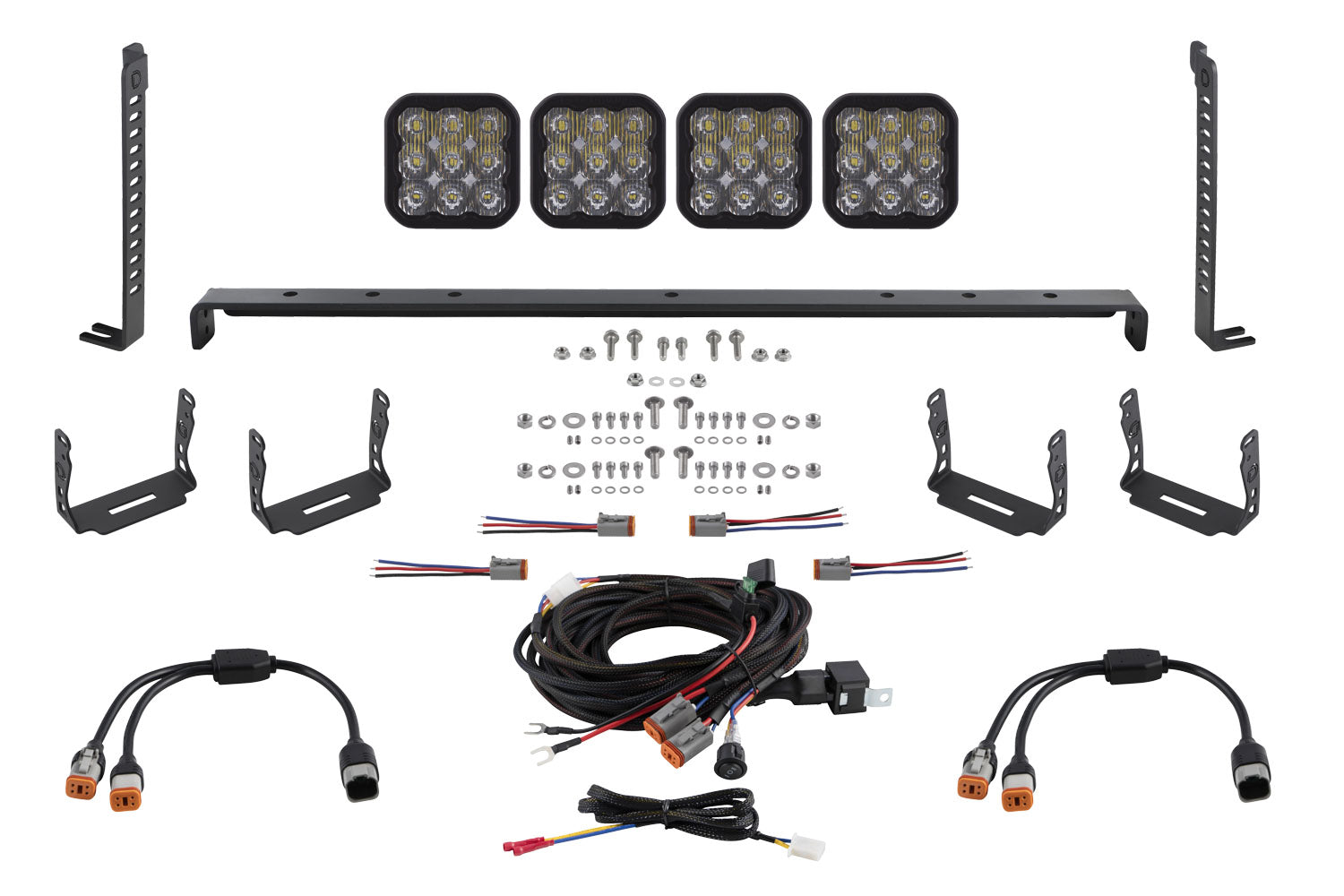 Diode Dynamics 2014-2023 Toyota 4Runner Sport White Driving SS5 Stealth Grille LED 4 Pod Kit DD7546