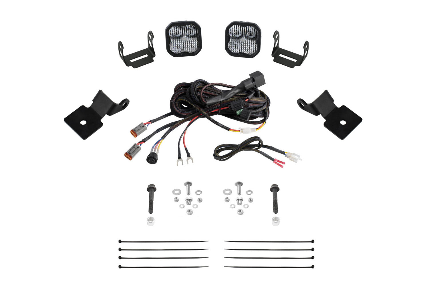 Diode Dynamics 2014-2018 Polaris RZR XP Sport White Combo Stage Series SS3 A-Pillar Pod Kit DD7846