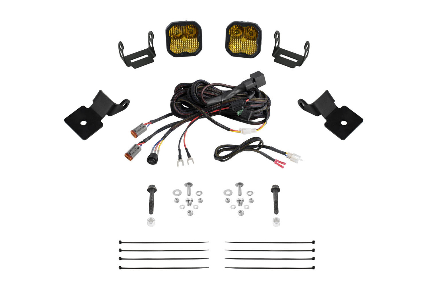 Diode Dynamics 2014-2018 Polaris RZR XP Sport Yellow Combo Stage Series SS3 A-Pillar Pod Kit DD7847
