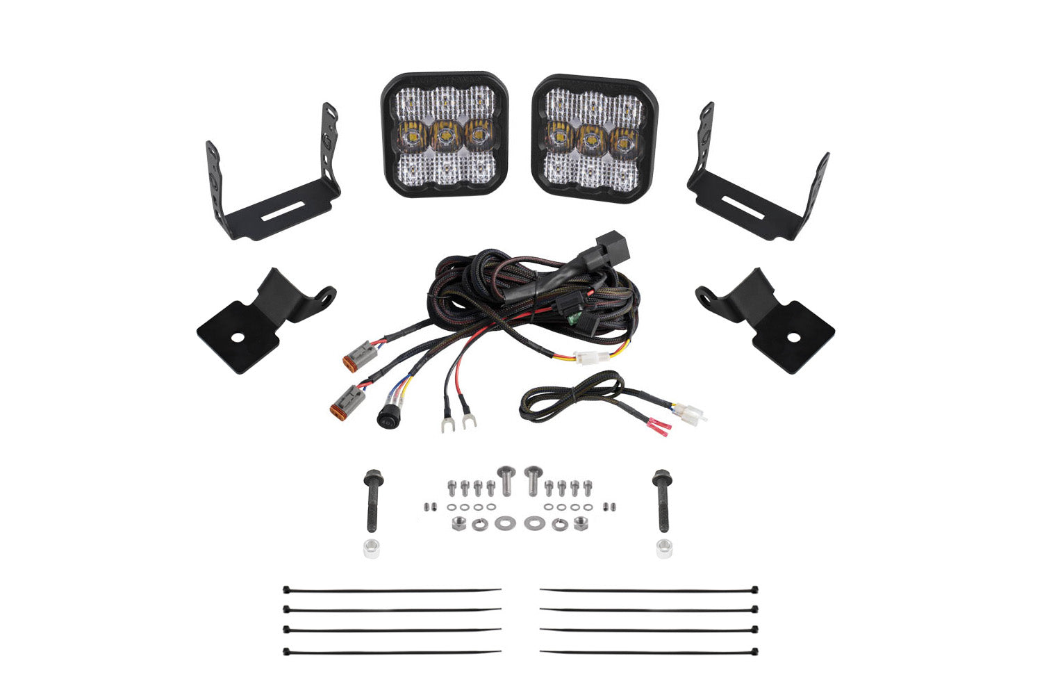 Diode Dynamics 2014-2018 Polaris RZR XP Sport White Combo Stage Series SS5 A-Pillar Pod Kit DD7850