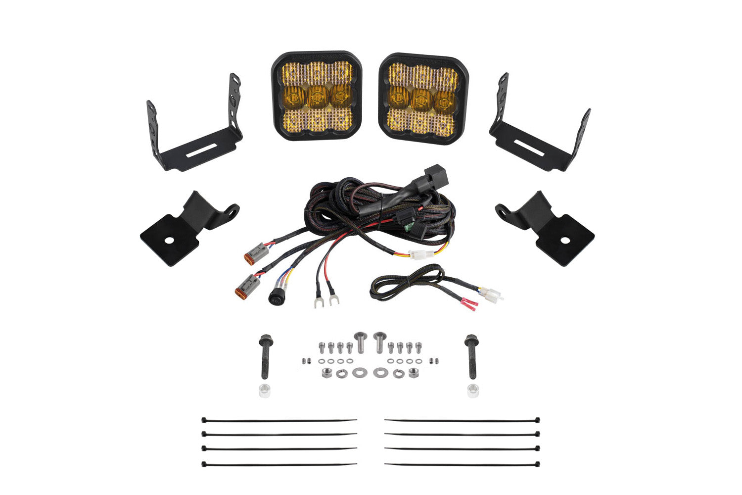 Diode Dynamics 2014-2018 Polaris RZR XP Sport Yellow Combo Stage Series SS5 A-Pillar Pod Kit DD7851