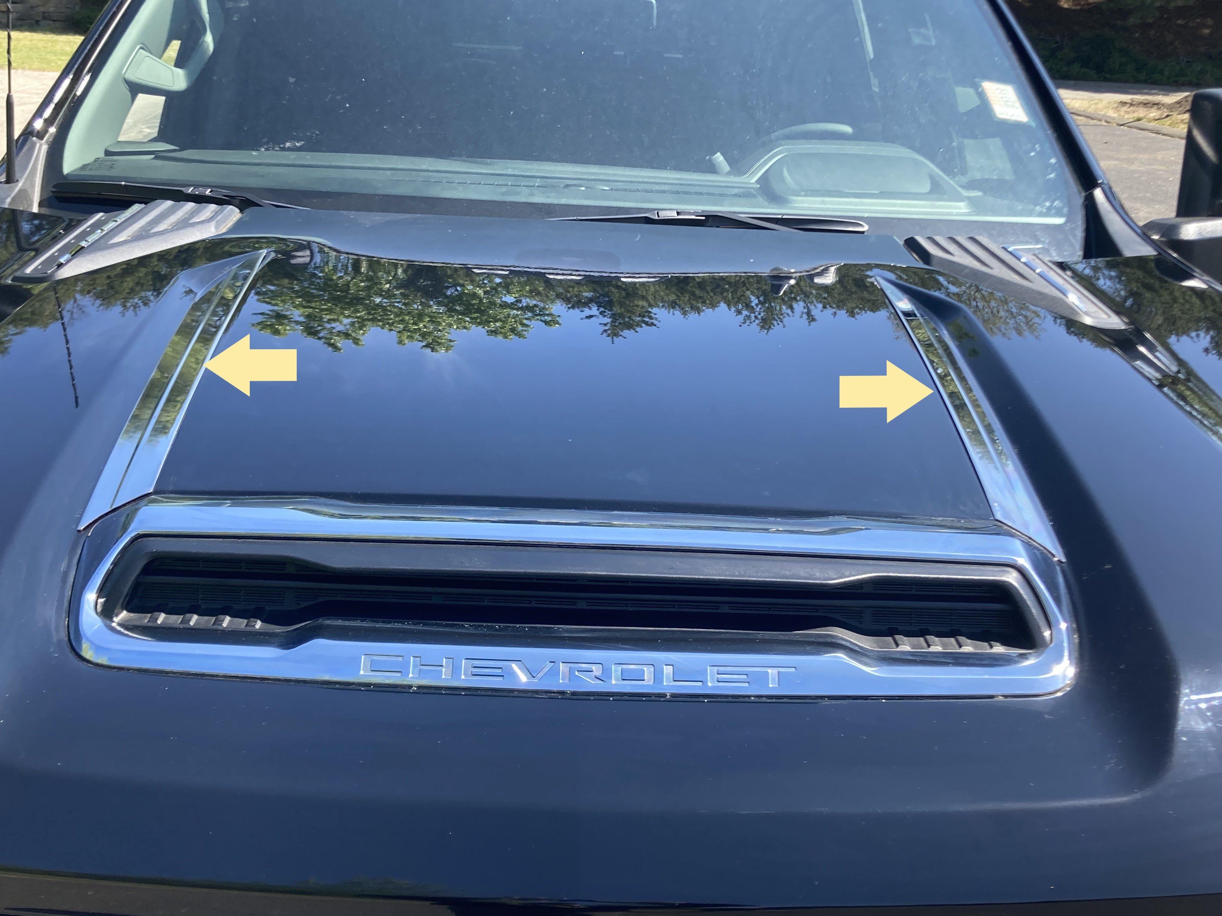QAA 2020-2024 Chevrolet Silverado 2500 3500 HD 2 Door 4 Door Pickup Truck Stainless Steel Hood Trim 2Pc HT60184