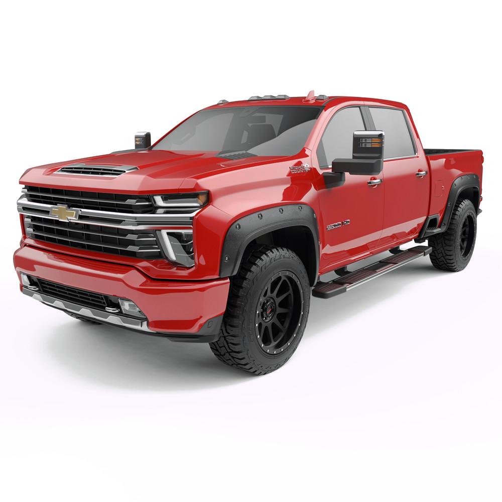 EGR 2020-2024 Chevrolet Silverado 2500 3500 HD 4Dr Extended Crew Cab Pickup 2Dr Standard Cab Baseline Bolt-style Fender Flares Set Of 4 BLF1003