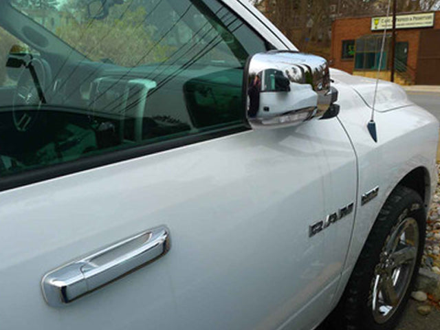 QAA 2013-2018 Dodge Ram Trucks 2dr 4dr Pickup Truck 2 piece Chrome Plated ABS plastic Mirror Cover Set Includes Cut Out for turn signal light MC53936