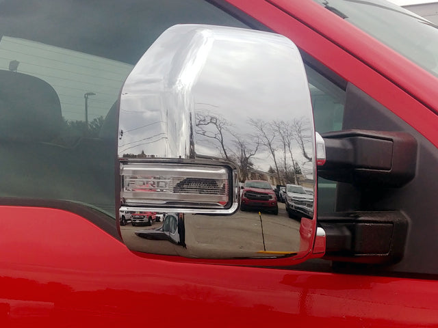 QAA 2017-2020 Ford F-150 2017-2022 F-250 F-350 Super Duty 2dr 4dr Pickup Truck 2 piece Chrome Plated ABS plastic Mirror Cover Set MC57322