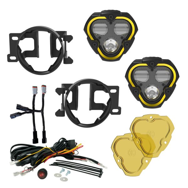 KC Hilites 2012-2024 Toyota Tacoma 2010-2024 Toyota 4Runner 2014-2021 Toyota Tundra FLEX ERA 3 Dual Mode SAE Fog Lights 2-Light Master Kit 97154